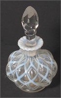 Vintage Perfume Bottle with Opalescent Swirls