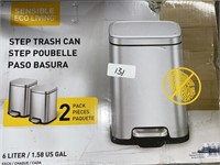Sensible eco-living 2 pack step trashcan 6 liter