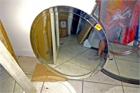 Glass Framed Antique Look Mirror