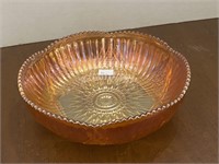 Golden Irradecencse Carnival Glass Bowl