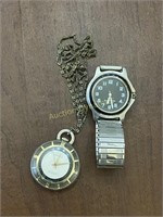 Sheffield Skeleton Pendant Watch & a wristwatch
