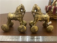 Pair of Brass Circus Horses