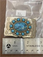 Nickel Silver & Turquoise Buckle