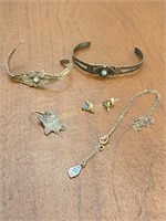 Bracelets, Necklace & Earrings, some silver