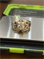 14k Gold & Diamond ring w/ ruby & Sapphire