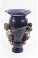Artisian Hand Blown Purple Glass Decorative Vase