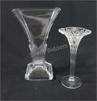Heavy Cut & Pressed Glass Deocrative Vases