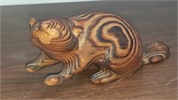 Hand carved Canadian wood beaver 10" X 3.5" X 3.5"