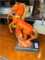 15" orange ceramic horse figure