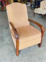 wood framed vintage armed easy chair