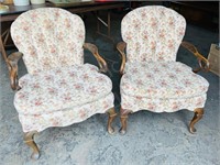 2  retro armed easy chairs
