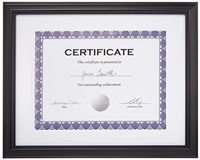 Basics Certificate Document Frame With Mat, 8.5" x