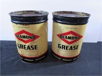 *2 Vintage Diamond Grease 5 lbs. Cans w/ Some