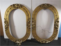 *2 Awesome Vintage Oval Wood Frames w/ Plaster