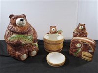 *LPO* 5Pc Bear Trout Fishing Camping Kitchen Set