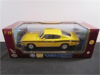Road Legends Yellow 1969 Plymouth Barracuda 1:18