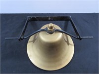 Hanging Gold Painted Dinner Bell with Bracket 8"