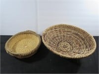 *2 Cool Handmade Rope Baskets (1) 16" in diameter
