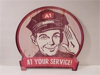 Cool A1 At Your Service Metal Sign 16" x 15-1/2"