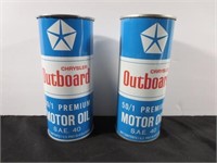 2 Vintage Chrysler Outboard Motor Oil SAE 40