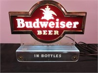 Vintage Budweiser Beer in Bottles Table Light 10"