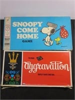 Vintage Snoopy Come Home Game & Aggravation Board