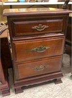 Three drawer bedside stand with nice brass