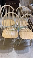 4 hoop back kitchen chairs with a natural wood