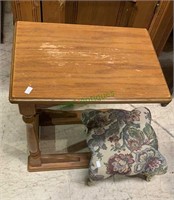 Small square foot stool with an iron base - 12 x