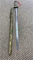 Chinese sword with a resin and wood scabbard with