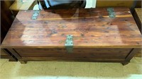 Extra large cedar blanket chest with metal strap