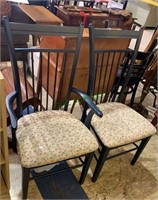2 dining chairs - matching but one is an armchair