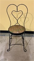 Iron twist ice cream parlor chair with a natural