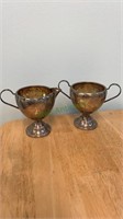 Marked sterling silver creamer and sugar bowl -