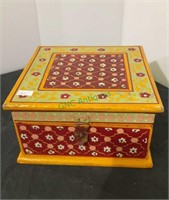 Beautifully painted vintage treasure box