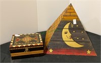 Jewelry box in the shape of a pyramid - painted