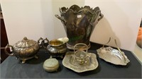 Mix lot with silver plate cream and sugar, small