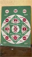 Vintage baseball dartboard game - two-sided. Board