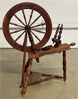 Early Oak Spinning Wheel