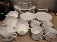 LIMOGES SVC FOR 6 (57 PCS) w/ /EXTRA PLATES & TEA