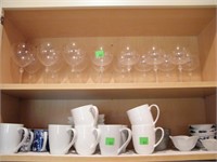 CTS OF SHELVES ABOVE SPODE, CUPS & STEMWARE