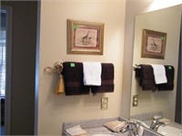 CONTENTS OF BATHROOM, LINENS, PICTURES, WALL