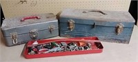 Vintage Metal Tool Boxes w/ Contents -I