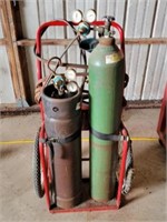 Oxygen Acetylene Torch Set w/ Cart, Hose & Gauges