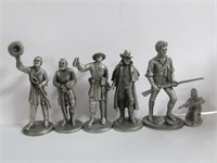 SIX PEWTER CIVIL WAR SOLIDERS