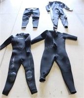 Lot of 4 Various Wet Suits
