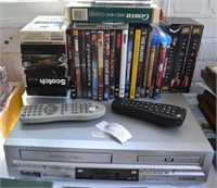 Sansui VHS/DVD Player Combo w/ Tapes & DVDs
