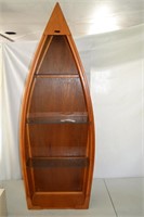 48" Tal Wood Frame Glass Shelf Boat Curio Display