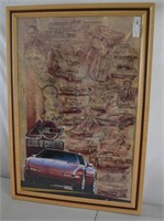 1992 40 Years of Corvette Print Framed