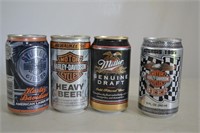 4pcs Harley Davidson Collectors Beer Cans Sealed